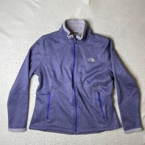 The North Face Purple Heathered Full Zip Fleece Jacket Womens Small